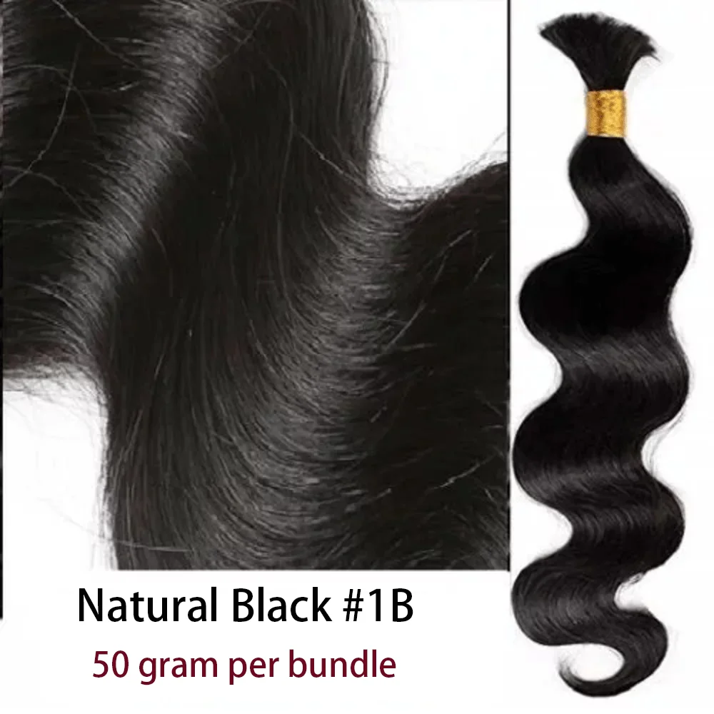 Bulk Braiding Hair 100% Human Hair Body Wave No Weft Extension 16-26 Inch For Woman Real Human Hair Braiding Hair Natural Color