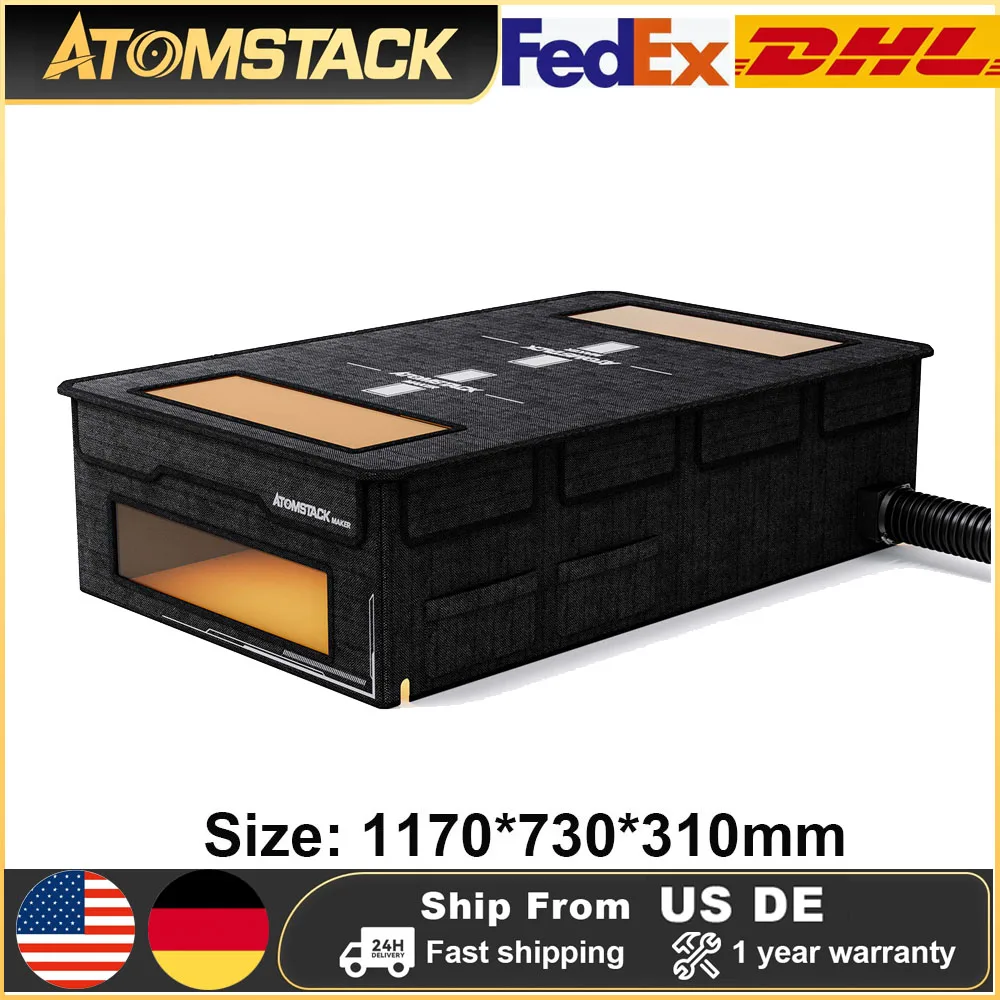 AtomStack FB2 Plus Enclosure Foldable Box Fireproof Dust-Proof Flame Retardant Cover For All Brand Laser Engraver 1170x730x310mm