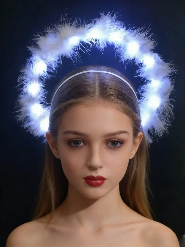 

Готический ретро светодиодный светильник со вспышкой, ореолом, короной, повязка на голову, костюм богини ангела, подарок на день рождения для девочек, свадебный фестиваль