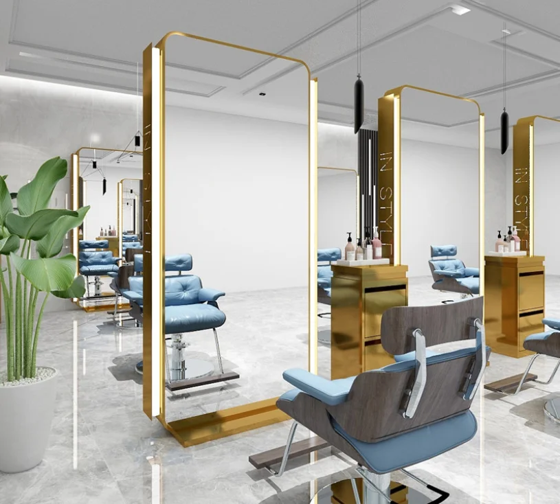 

Barber shop mirror stage hair salon special hairdressing shop hair cutting mirror floor ironing mirror