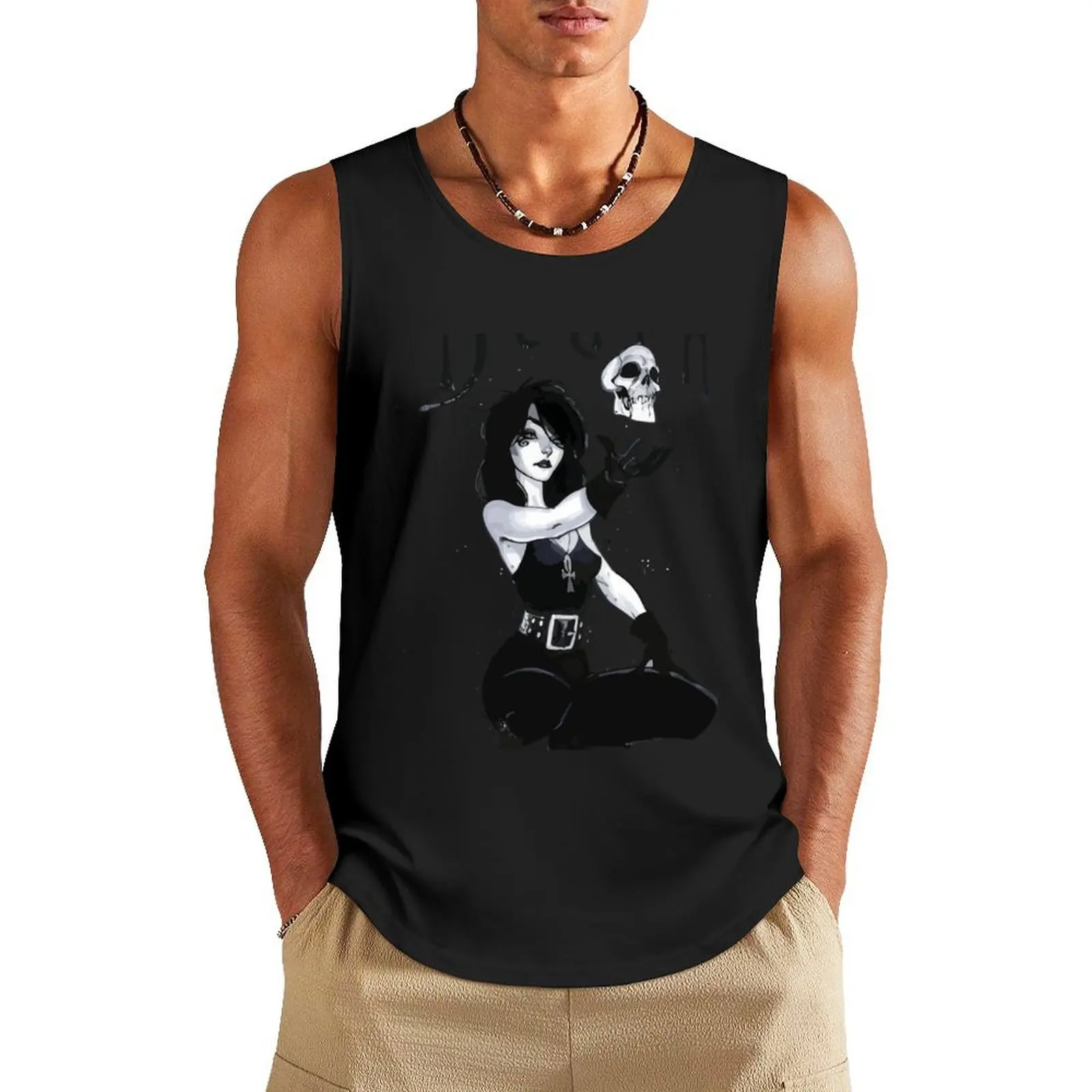 

The Sandman Death Tank Top sports vest bodybuilding man anime clothes T-shirt Men's gym