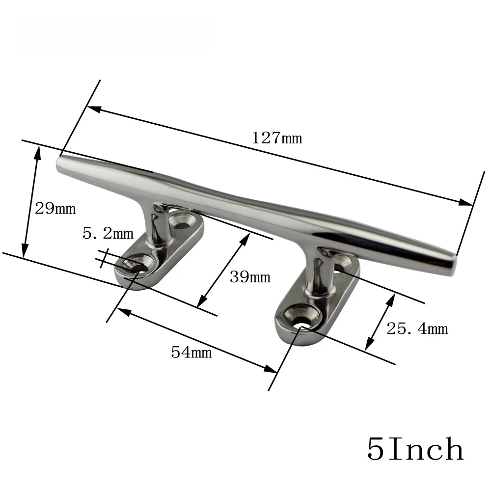 For Demanding Conditions 4inch 10.1*3.6*2.5cm Boat Cleat 316 Stainless Steel Bollard Mooring Solution Round Rope Design