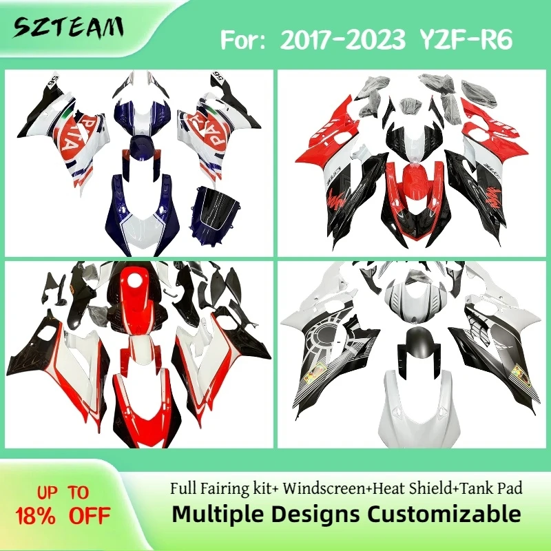 Suit for YAMAHA YZF R6 2017-2023 Aftermarket Customizable Fairing Kit YZF-R6 17-23 Fuel Tank Cover Motorcycle Fairings