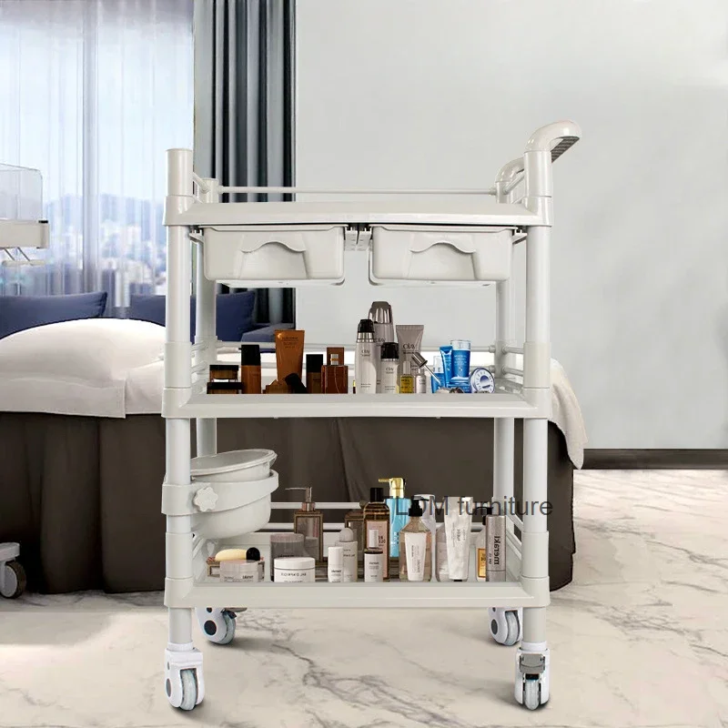 

Chariot Service Professional Beauty Salon Furniture Bar Cart Aesthetic Dressing Table Medical Trolley Cosmetics Decor