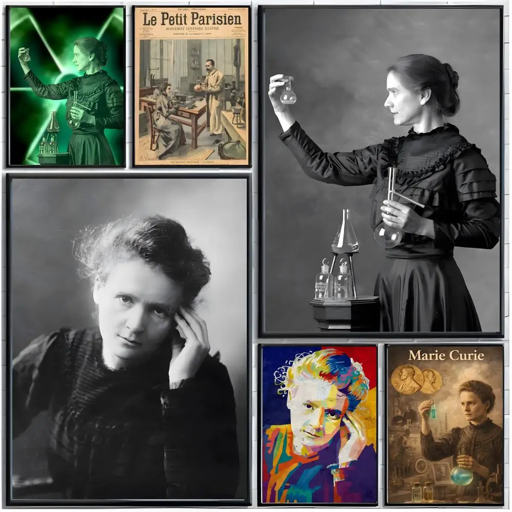 Affiche de biographie de la scientifique M-Maria Curie, Art mural moderne, décoration de la maison, impression décorative pour salon, sans cadre