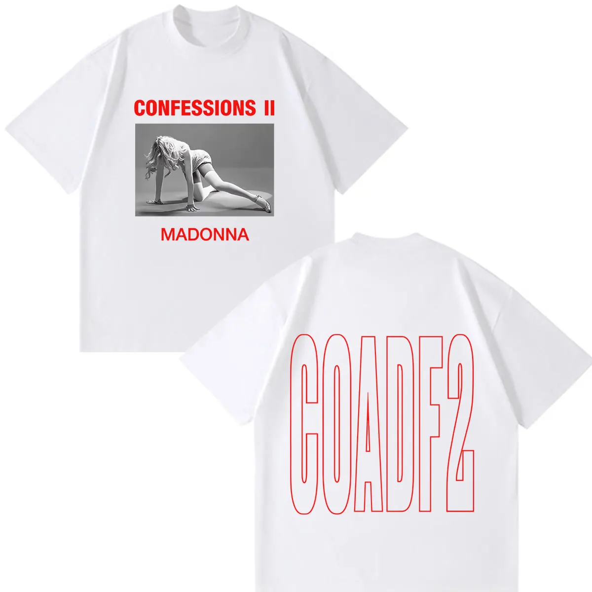 Madonna CONFESSIONS II Album Tour 2026 Graphic T-shirt Men Women Fashion T-shirt  Summer Loose Casual Aesthetic Trendy T-shirts