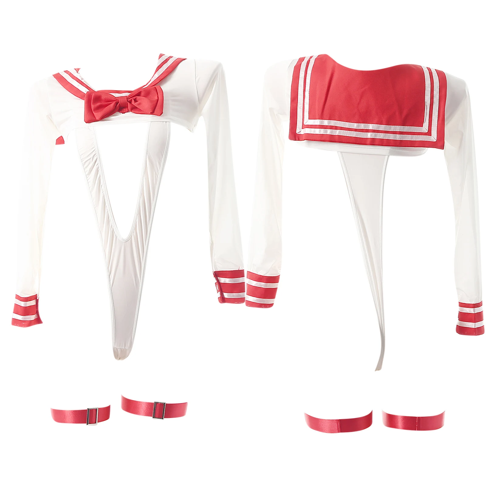 ملابس داخلية نسائية تلميذة طالبة JK نمط لعب الأدوار الزي المثيرة عالية القطع T-الظهر بذلة وأربطة الفخذ للمواعدة ملابس النوم