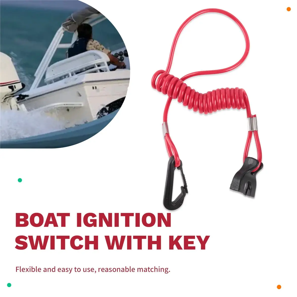 Ignition Switch Key Safety Lanyard Lock Assembly for 1996 Up 5005801 for for