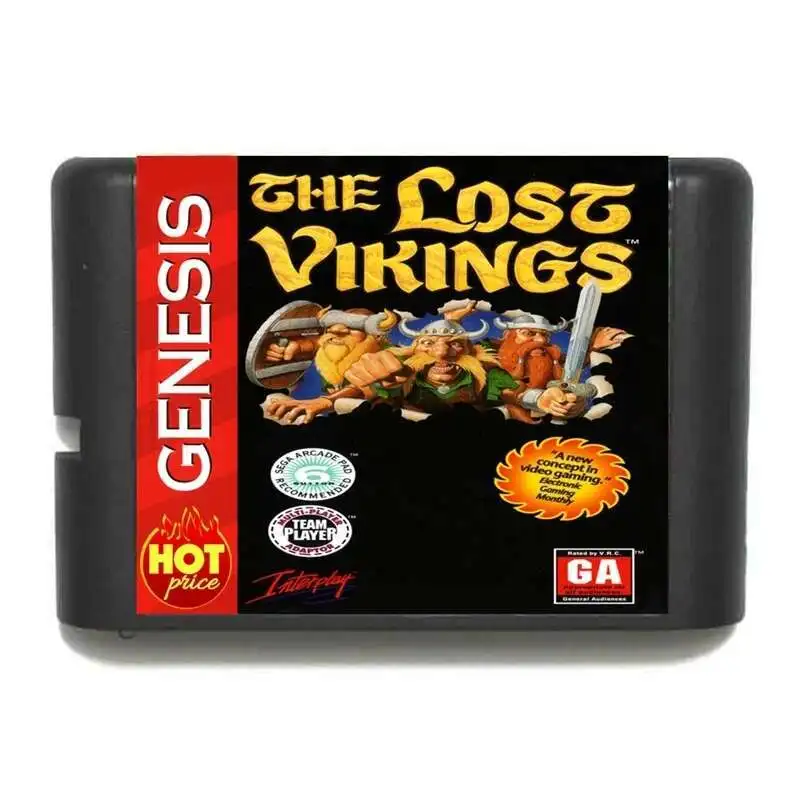 وصول جديد بطاقة الألعاب The Lost Vikings 16bit MD لمحرك Sega Mega لـ Genesis