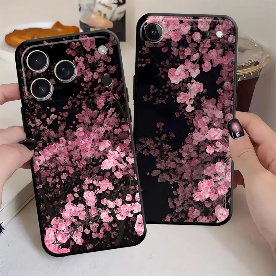Case for Apple iPhone 17 Pro Max 17e 16 11 12 Plus 7 8 Air 13 Mini XS XR 15 Phone Cover Vintage Cherry Blossom Art