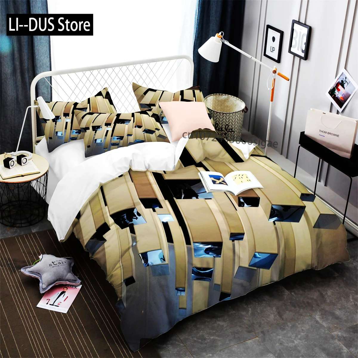 

Роскошные 3D черные стерео комплекты постельного белья, простота, позолота, постельное белье для женщин и девочек, одинарный, двойной, королевский размер, комплекты пододеяльников