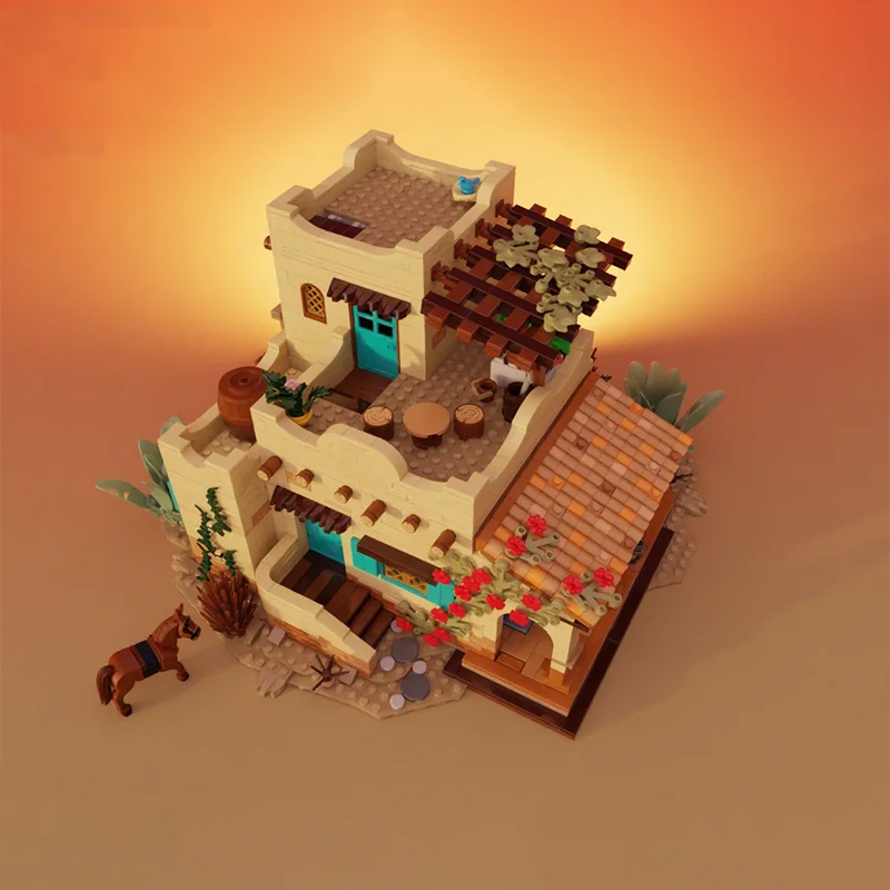 2069 قطعة MOC غروب الشمس مزرعة اللبنات هدية الكريسماس لتقوم بها بنفسك مشروع الهندسة مثالية لتجميع المبتكرين الشباب