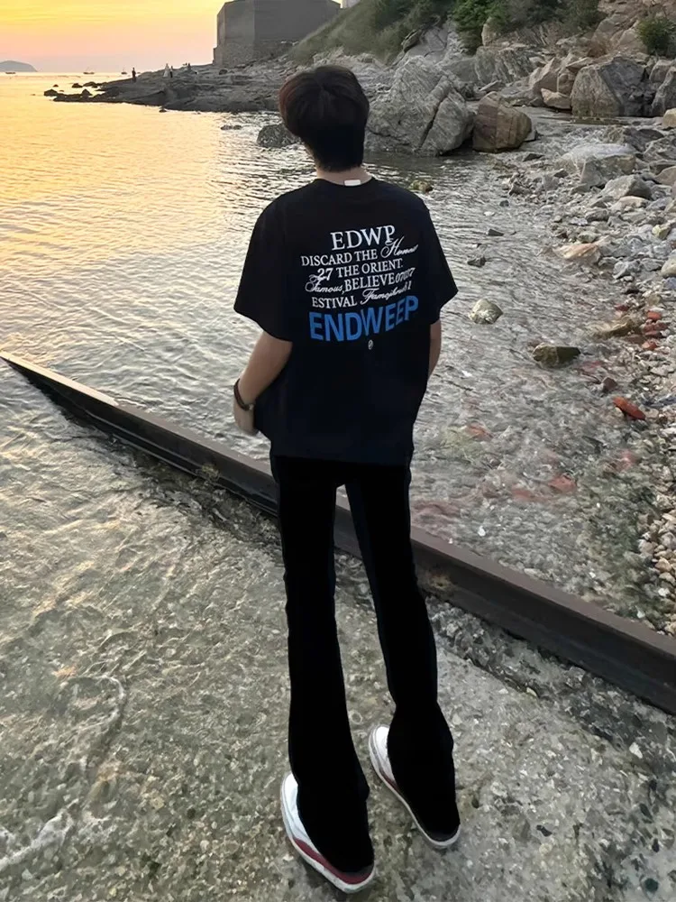 

Bla Bell Bot Jeans Men's Sle American High Street Slim Straight Cut Denim Pants Autumn Faion Straight Tube Trousers