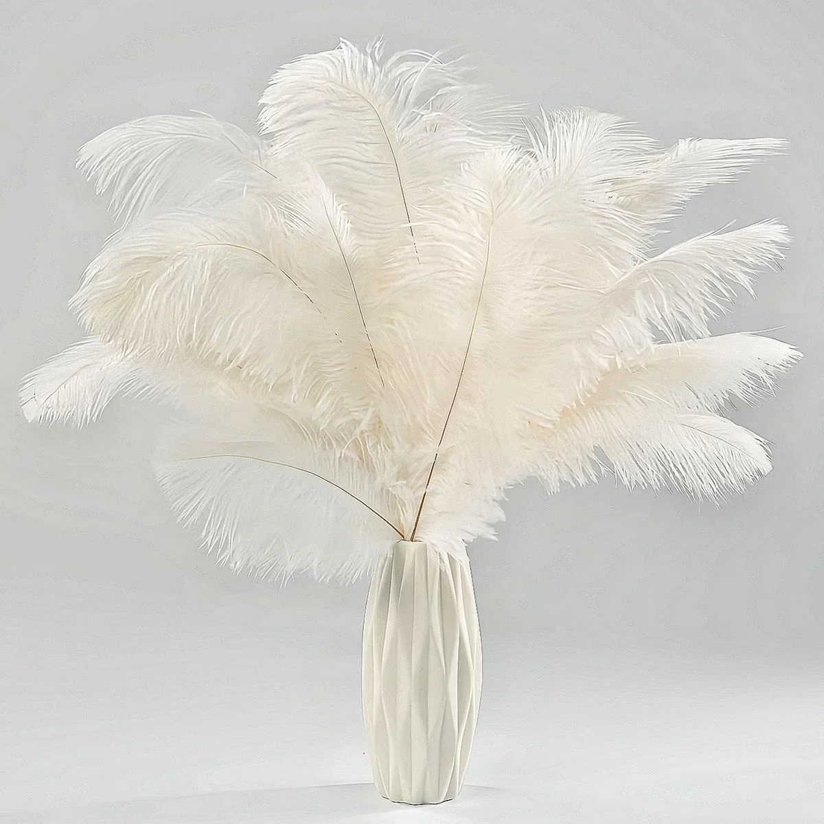 White 15-60cm Ostrich Feather Natural Feathers for Wedding Party Decoration Stage Costumes Flower Insert DIY Crafts