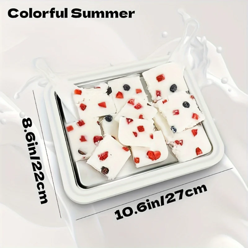 

Portable Ice Cream Roll Maker, Stainless Steel Surface, 2 Scoops, DIY Homemade, No Electricity, Perfect for or Picnic