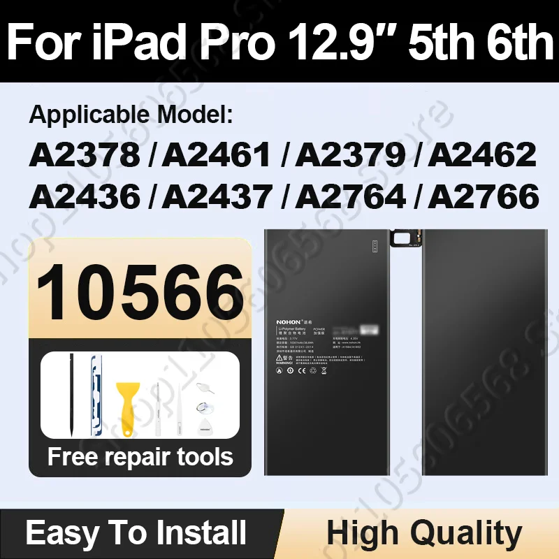 NOHON Battery For APPLE iPad Pro 12.9 inch 5th 6th Gen 2021 2022 Bateria A2387 A2378 2461 2379 2462 A2436 A2437 A2764 A2766