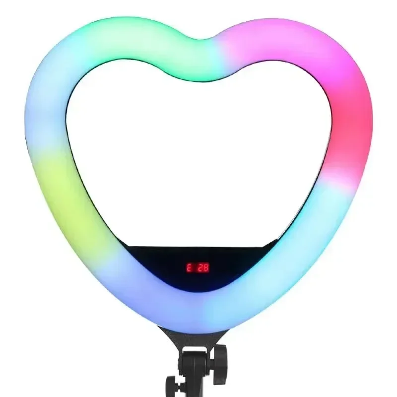 Cheapest 19 inch RGB 3200K 5600K 50W Selfie Phone Heart Ring Light LED with Tripod Stand for Make Up Atmosphere Effects Light