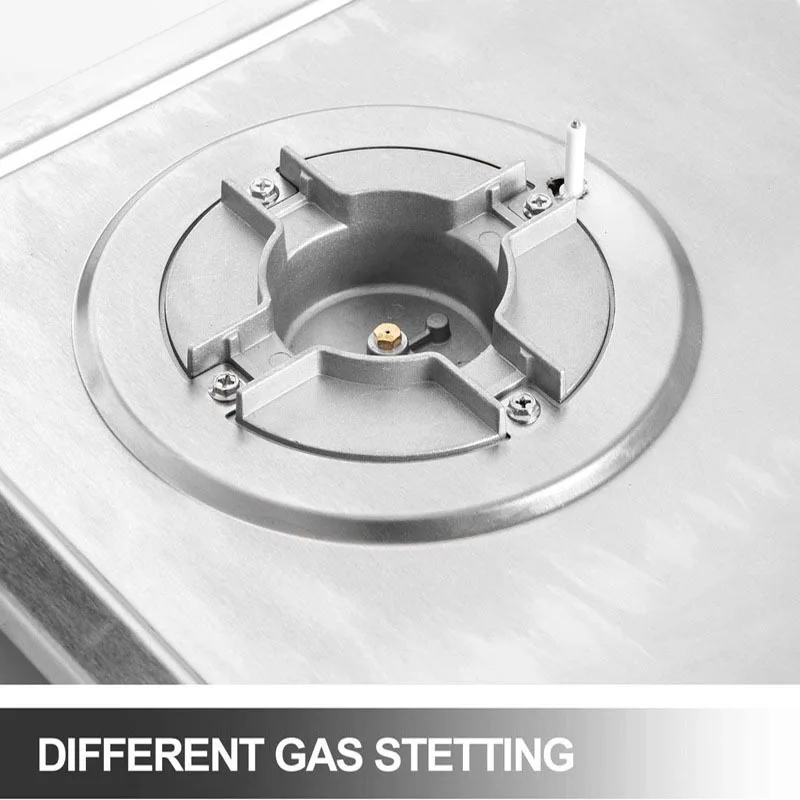 Portable Table Top Stainless Steel Built in Gas Stove  with 5 Burner for Household Kitchen