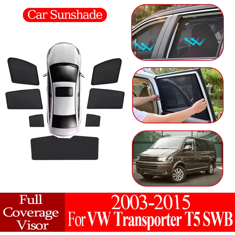 

Car Magnetic Sunshade Anti-UV Coverage Blocking Curtain For Volkswagen Transporter Caravelle Multivan T5 SWB 2003-2015 2013 2014