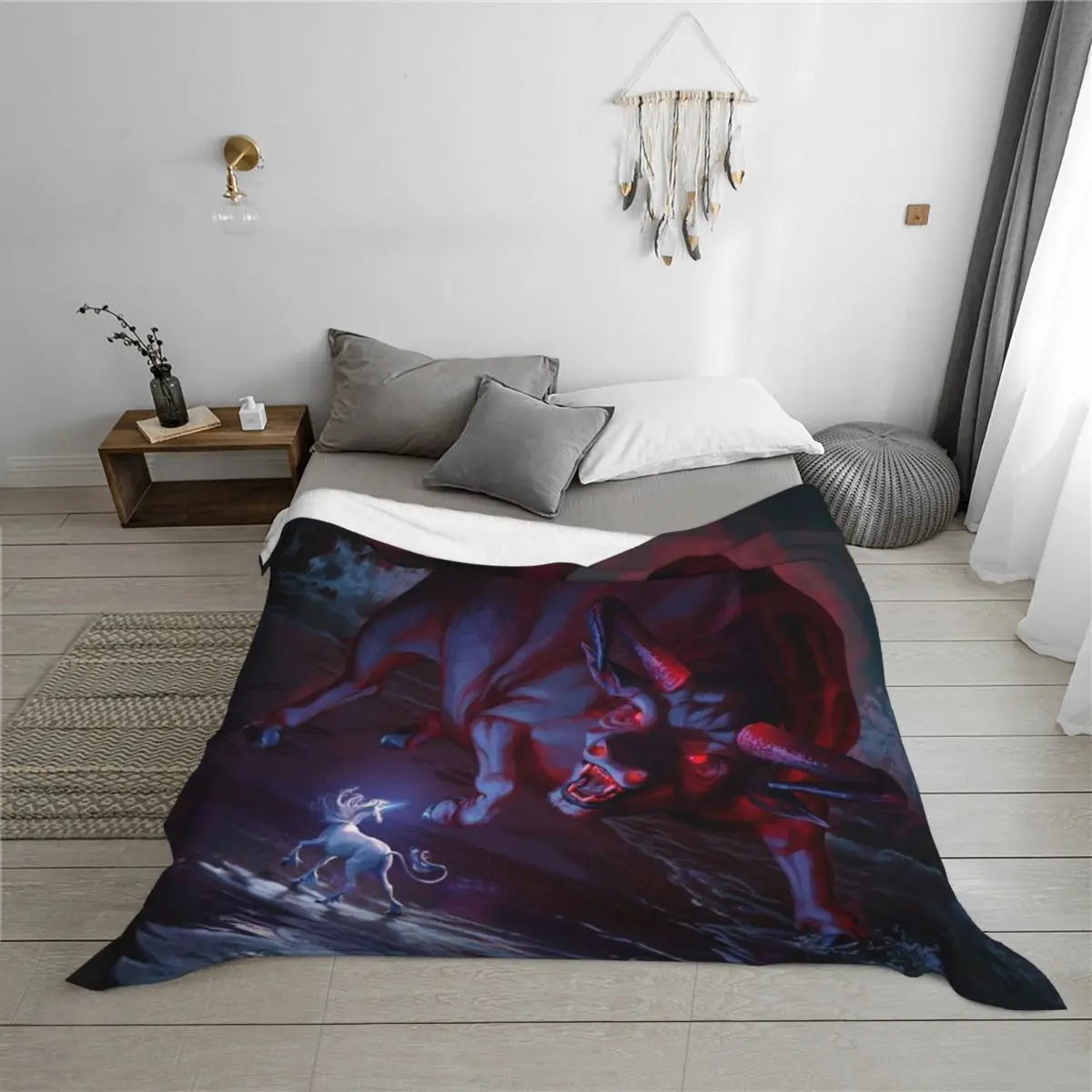 بطانية رمي The Last Unicorn للشتاء الدافئ لتزيين عيد الميلاد، بطانيات الفراش الصيفية #3