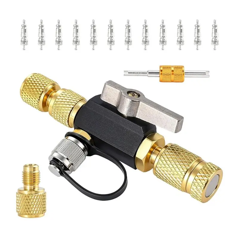 [A93Z!】 For R134A R410A R22 R1234yf AC 12 Cores HVAC Valve Core Removal Tool,1/4