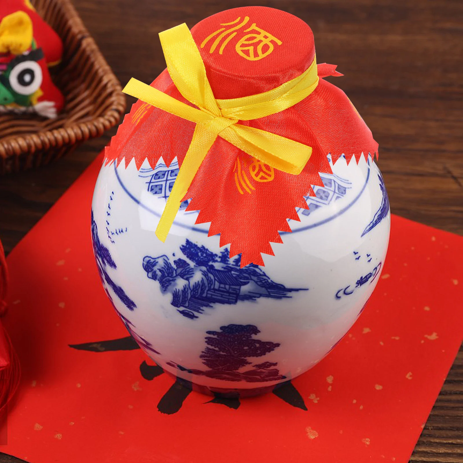 

10Pcs Wine Jar Cloth Cover Retro Charm Fabric Lid Easy Clean and Maintain Fit for Various Jars Wine Jar Cloth Cover