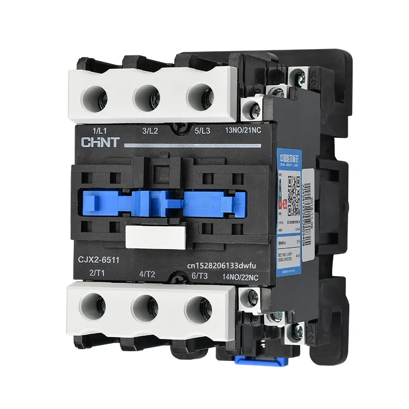 Imagem -02 - Contator de Energia Elétrica para Montagem em Trilho Din Contator Trifásico ca Chint Nxc65 65a Lc1d Lc1 Cjx2-6511 no nc 24v 36v 110v 220v 380v