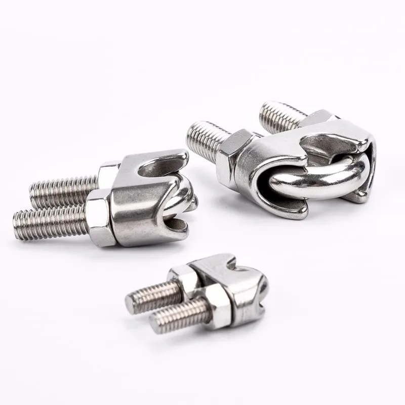 1Pcs 304 Stainless Steel Wire Rope Clips M2/3/4/5/6/8/10/14/16Mm U Type Clamp Wire Rope Clip Cable Bolts Rigging Hardware Clamps