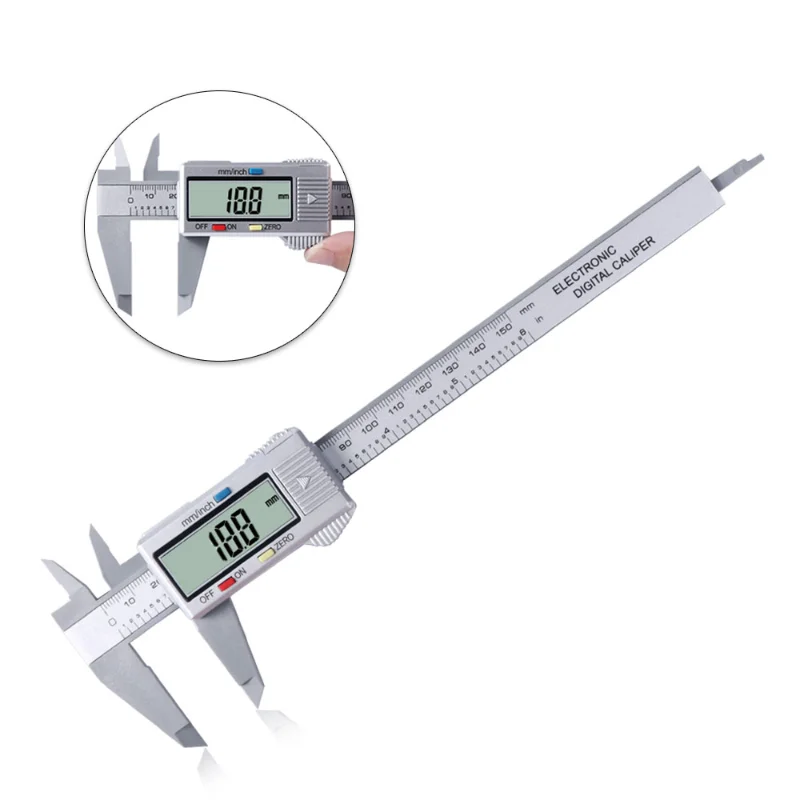 Pinças Vernier Digital com LCD, Paquímetro Eletrônico, Medidor De Fibra De Carbono, Ferramentas De Medição De Altura, Instrumentos Micrômetro, 6