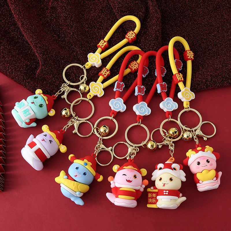 Porte-Clés Créatif du Zodiaque Chinois pour Nouvel An, Pendentif Mignon, Dessin Animé, Sac à Dos, Accessoires de Décoration, Cadeaux