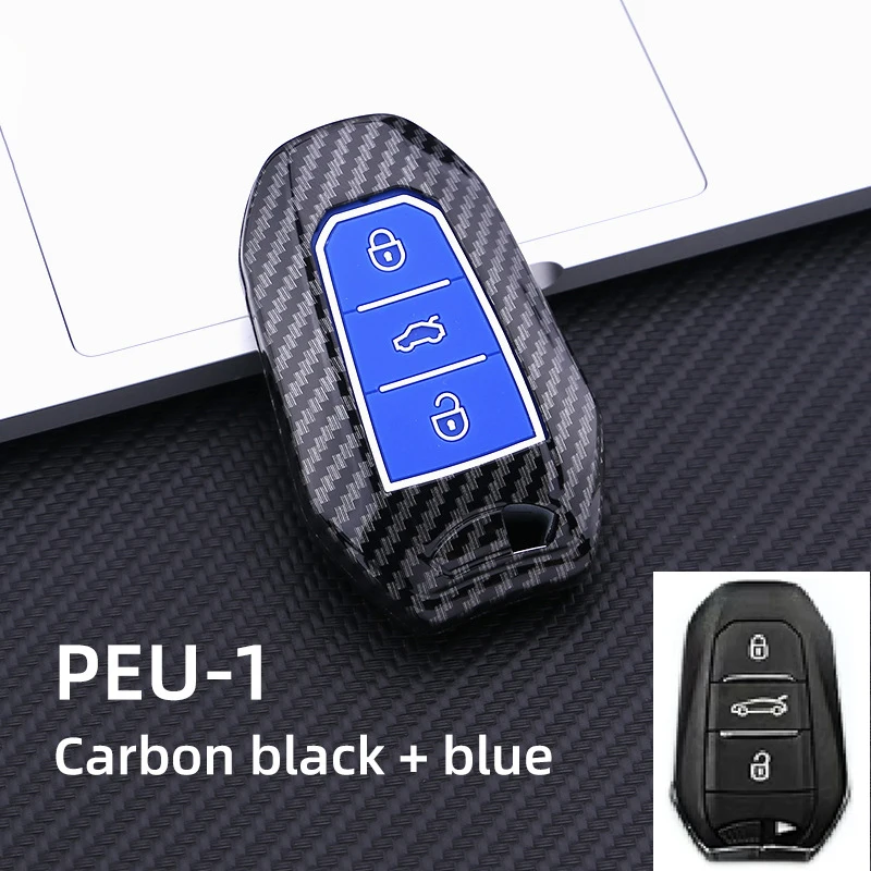 Osłona obudowa kluczyka do samochodu z włókna węglowego ABS dla Peugeot x2008 3008 4008 5008 301 308S 408 dla Citroen C4 Cactus C5 C3 C4L