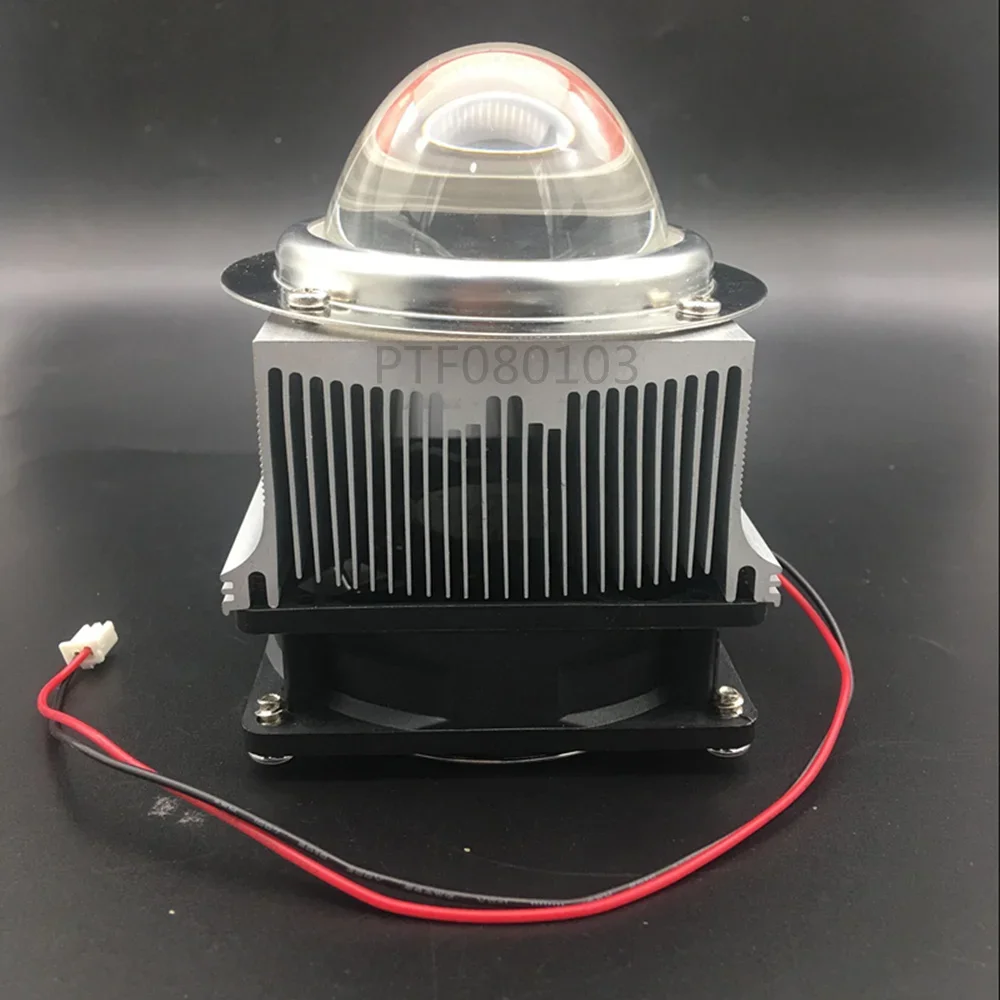 

20W-50W High Power LED Aluminium Heat Sink Cooling Fan + 80 Degree 66mm Optical Glass Lens +Silicone Ring + Fixed Bracket Set