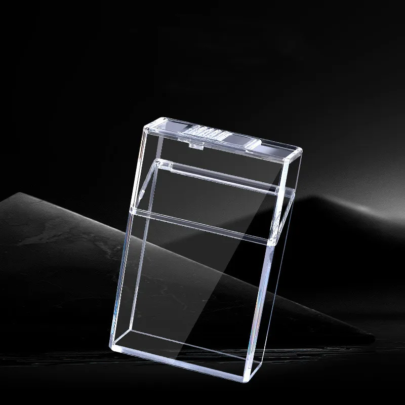 Men\'s Bulk Cigarette Box Creative Sliding Cover Plastic Transparent Cigarette Box Sealed moisture-proof