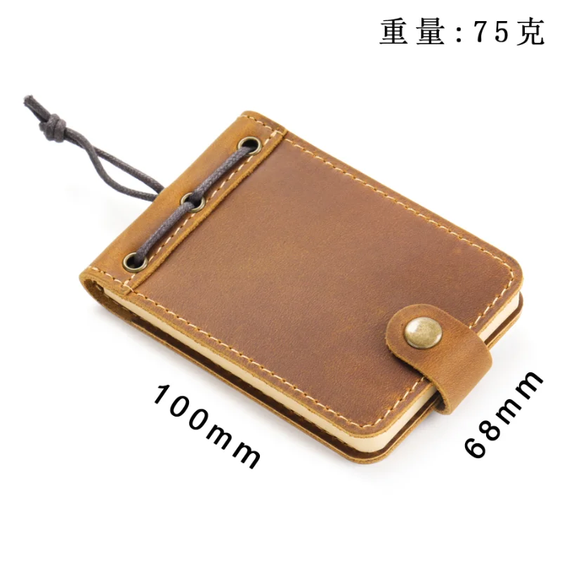 Pure Handmade Genuine Leather Small Size Mini Notebooks Cover Retro Cowhide Diary Journals Vintage Memo Notepad Paper Material