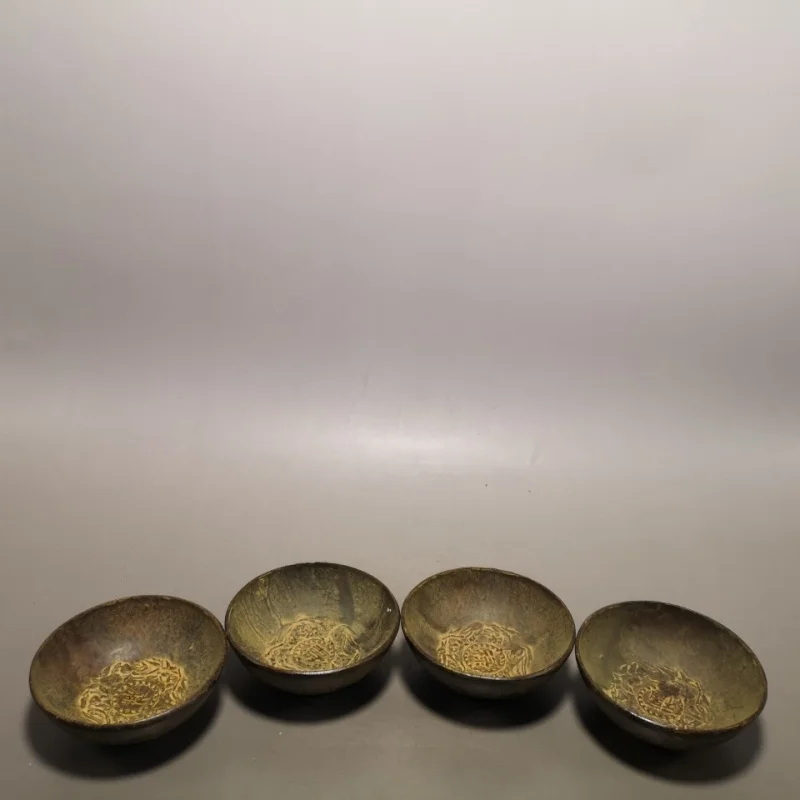 

Antique Bronze Ware Hong Character Base Double Dragon Playing with Pearl Set Craft Collectible Ornament Pure Copper Miscellaneou