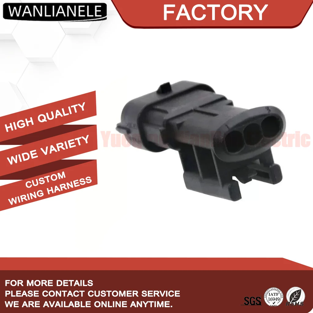 50 Sets 1928404227 3 Pin Male Connector Kompakt Clutch MAP Sensor Plug Common Rail Diesel 2.8mm Waterproof