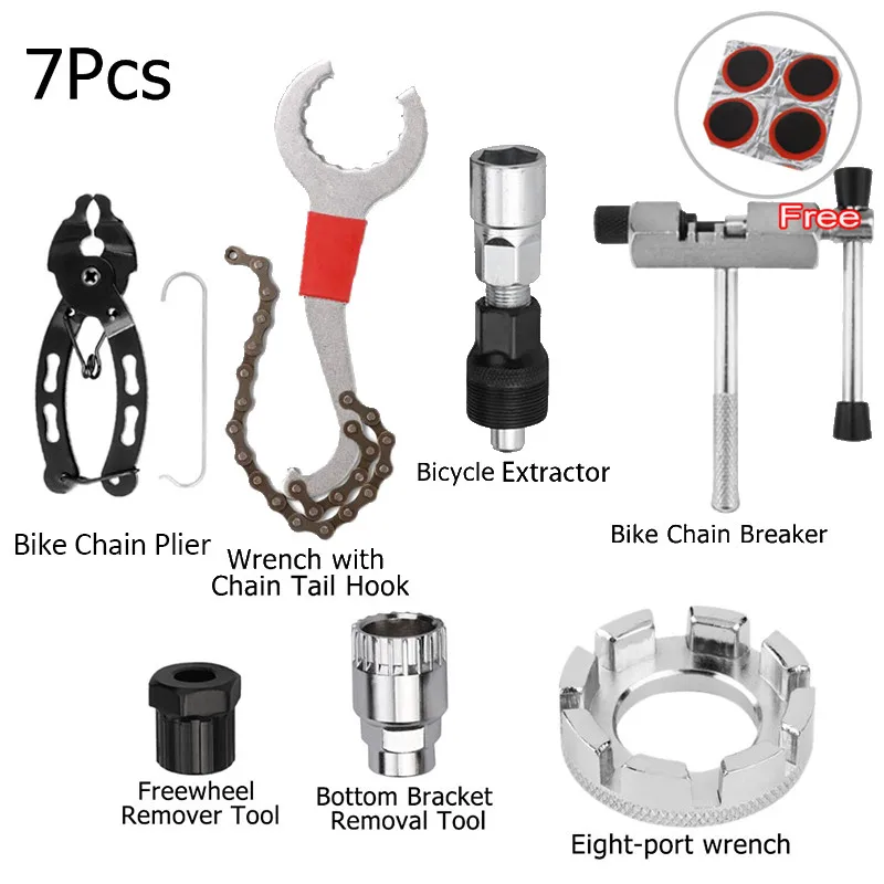 Fietsreparatieset Kettingbreker Vliegwielverwijderaar Cutter Cranktrekker Fietssleutel MTB Racefietsen Onderhoudsgereedschap Beugel