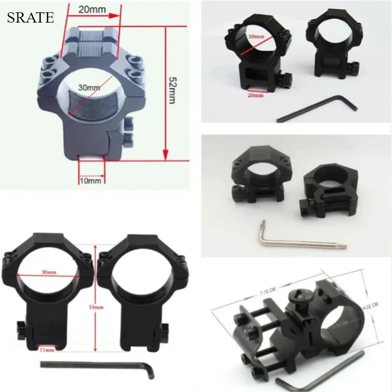 

1/2PC Hunting Rifle Scope Mount Ring for Dia 25.4mm 30mm Tube Scopes 11mm 22mm Dovetail Picatinny Rail Tactical Flashlight Mount