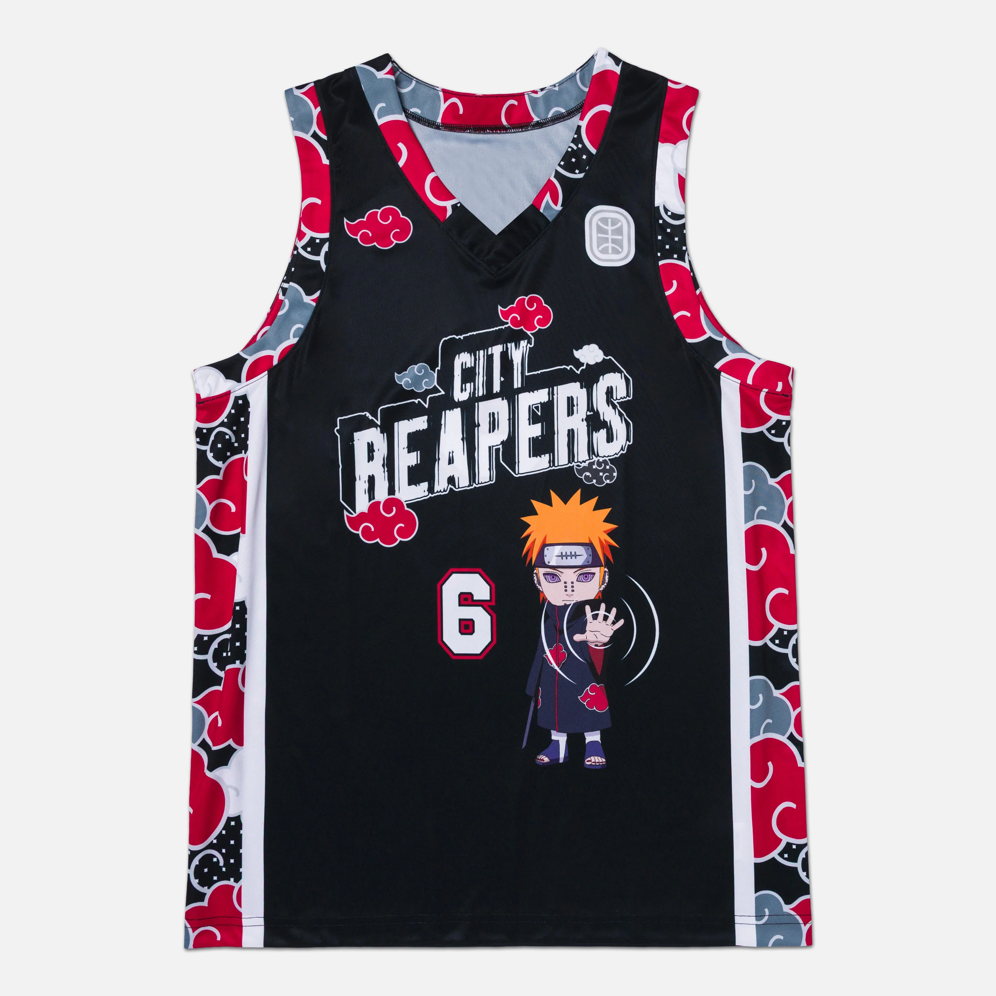 Naruto Akatsuki Pain #6 Basketball Jersey Anime Adult Kids Athleisure Vest Family Summer Breathable Quick-drying Gym Tank Top
