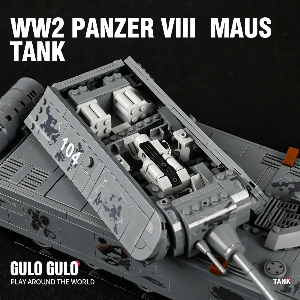 Militärische schwere panzer panzer viii maus bausteine deutsch ww2 soldat polizei armee waffen steine kinder spielzeug geschenke für erwachsene