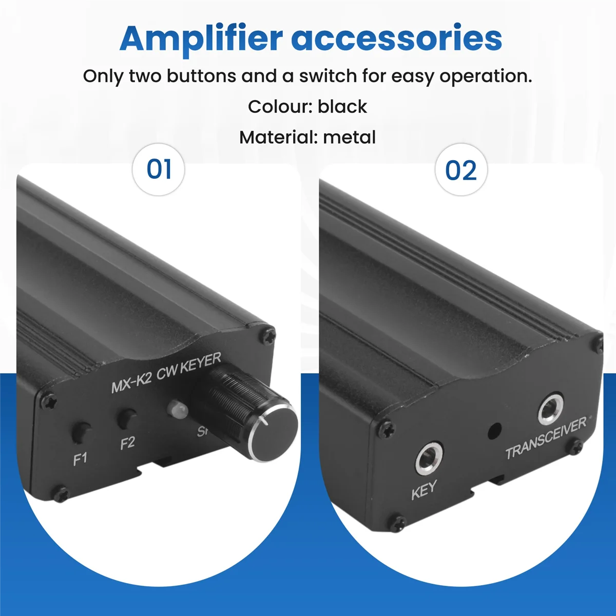 ABLJ MX-K2 CW Keyer Automatic Key Controller Morse Code Auto Memory Key Controller for Radio Amplifier