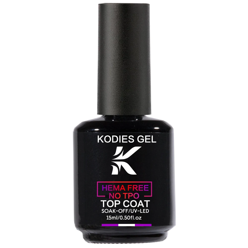 KODIES GEL Geen TPO HEMA Gratis Top Coat UV Gel Nagellak Super Shine Manicre Nail Art Salon Kwaliteit Gel Afwerking Primer Basisgel