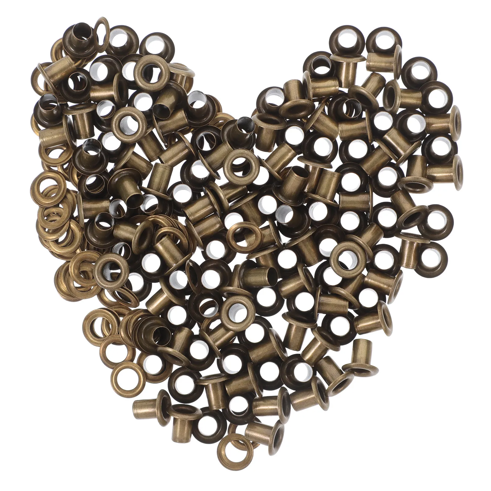 100Sets Hollow Rivets Metal Grommets 4x8x7mm Bronze for DIY Clothes Bag Crafts Eyelet Button Metal Grommets