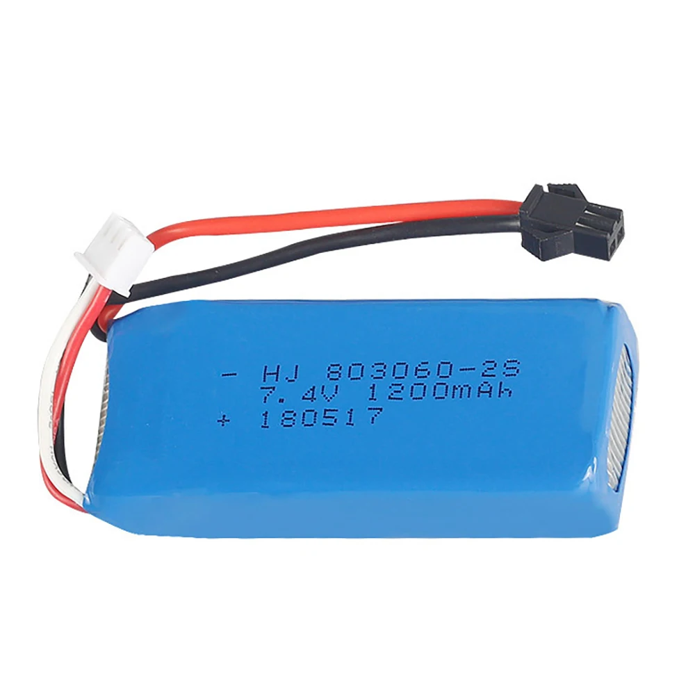 7.4V 1200mAh 803060 30C SM Plug Lipo Battery For H26 H26C H26W H26D H26HW RC Quadcopter Drone For H26-012 Toy Parts