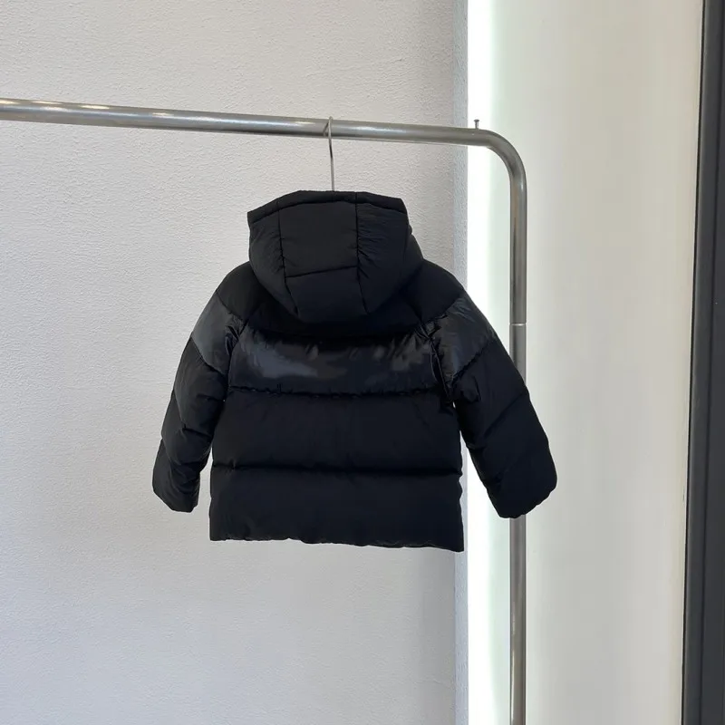 Doudoune à capuche pour garçon avec lettre imprimée, manteau décontracté pour enfants, vêtements d'extérieur chauds, mouvement de mode, Y2K, automne et hiver