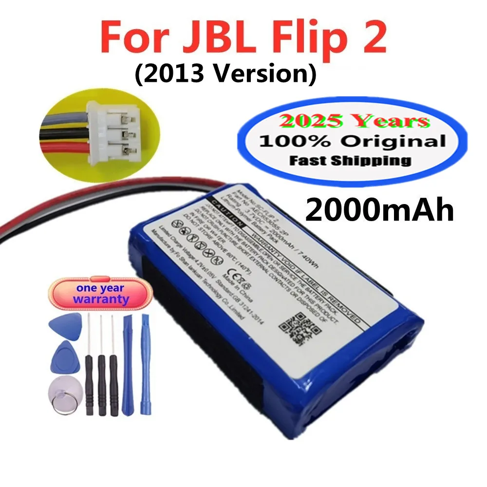 2025 Years 100% Original Speaker Battery For JBL Flip 2 Flip2 Flip II 2013 Version AEC653055-2P Wireless Bluetooth Audio Battery