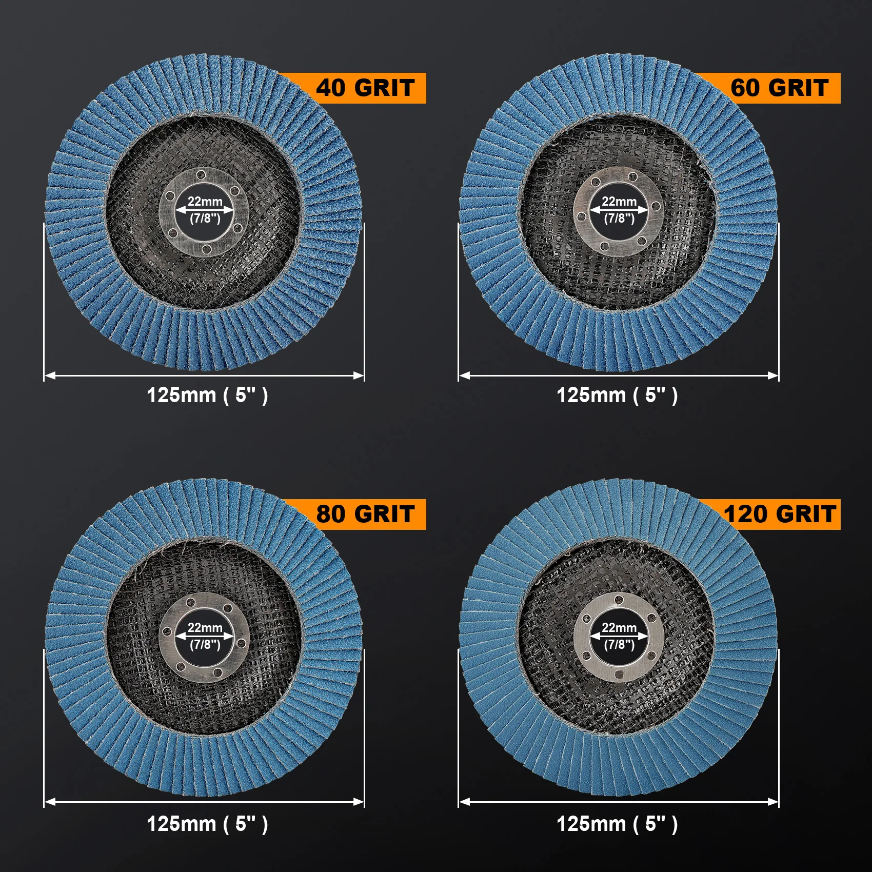 Professional Zirconia Flap Discs 125mm T29 for Angle Grinder 40/60/80/120 Grit Sanding & Polishing Abrasive Wheel 2/5/10pcs