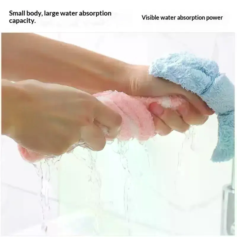 Toalha de mão dos desenhos animados macio absorvente coral veludo bordado pele-amigável microfibra pirulito pano de limpeza para cozinha banheiro