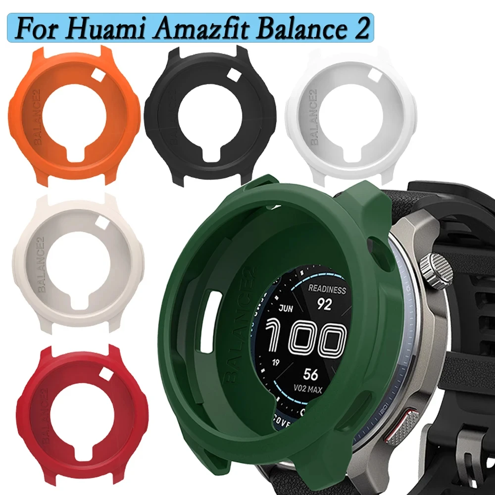 Compatible For Amazfit Balance 2 Bumper Case,Soft Flexible TPU Thin Lightweight Protective Cover for Balance 2 Smart Watch Band