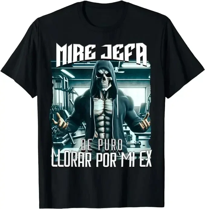 AAAH CULEROS ESO NO ERA CREATINA Funny Skeleton Gym Men T-Shirt Humorous Skull Graphic Women Top Tee Tshirt Exercise Halloween